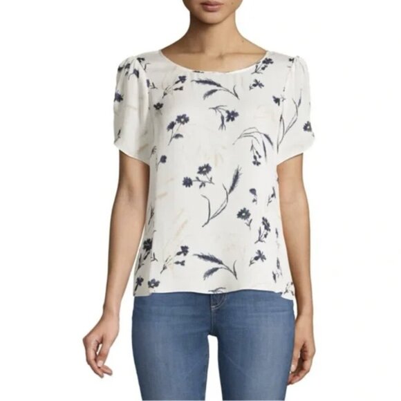 NWT Joie Tulip Sleeve Floral Wira 100% Silk Shirt, size M - Picture 1 of 9